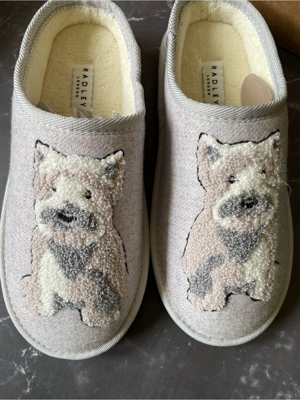 New Radley London Radley and Friends Mule Women’s Slipper Westie Dog Size 5